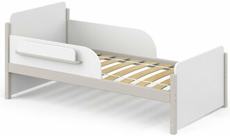 Детская кровать с полкой для телефона "Liu" 160х80 см Кашемир/белый