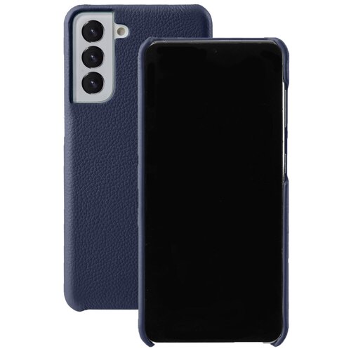 Кожаный чехол накладка Melkco для Samsung Galaxy S21 - Snap Cover, темно-синий