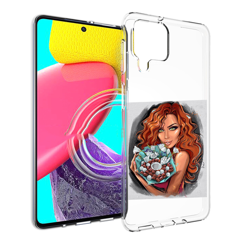 Чехол MyPads девушка-с-кокосовым-букетом женский для Samsung Galaxy M53 (SM-M536) задняя-панель-накладка-бампер