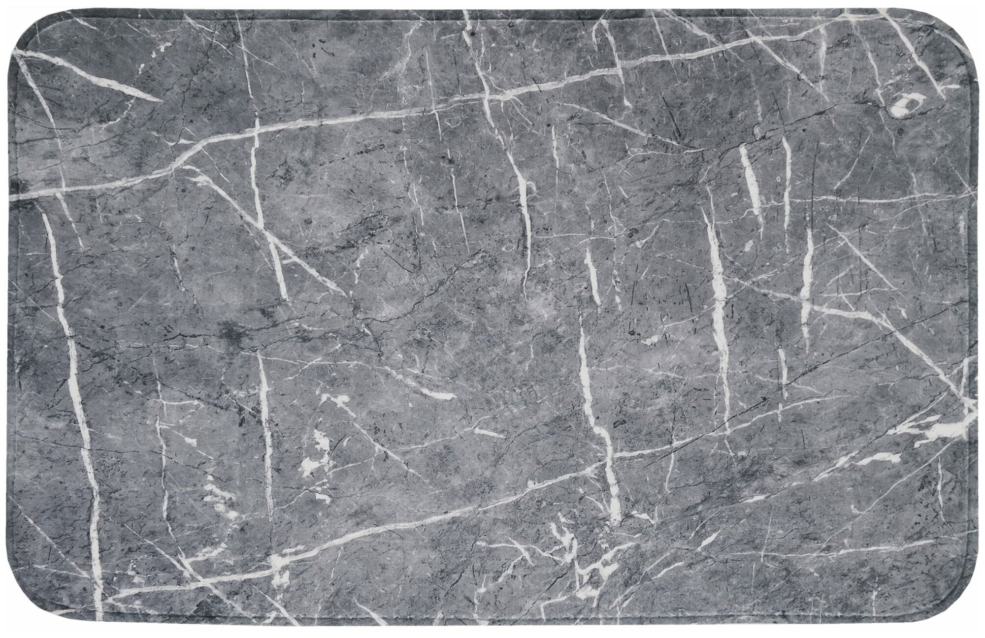 Коврик для ванной комнаты Swensa Marble 80x50 см цвет тёмно-серый - фотография № 1