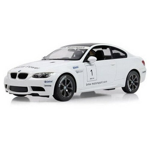 Машина р у 1:14 BMW M3 спортивная версия, цвет белый матовый, светящиеся фары 48000W