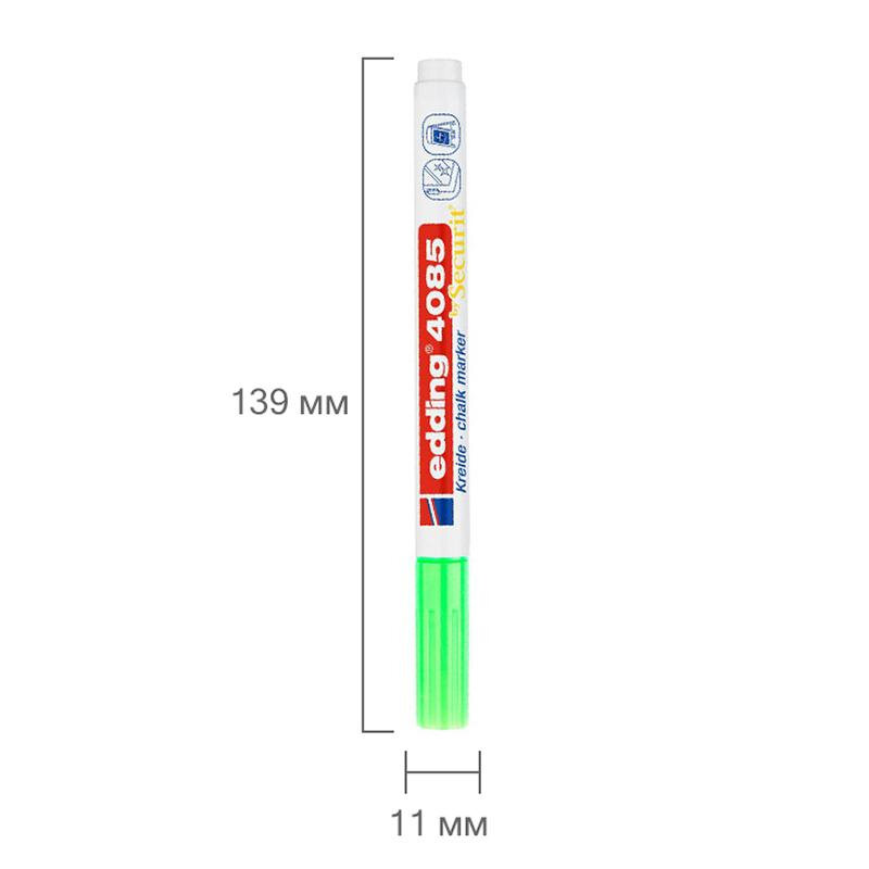 Edding Маркер меловой (4085), Неоновый зеленый, 1 шт. - фотография № 5