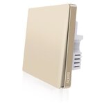 Aqara Умный выключатель Xiaomi Aqara Smart Wall Switch (Одинарный с нулевой линией) Gold (QBKG11LM) - изображение