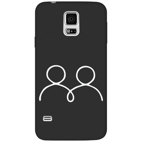 Матовый Soft Touch силиконовый чехол на Samsung Galaxy S5, Самсунг С5 с 3D принтом Couple Lines W черный матовый soft touch силиконовый чехол на samsung galaxy s5 самсунг с5 с 3d принтом princes w черный