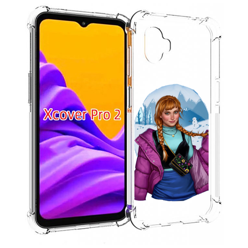 чехол mypads модная девушка женский для samsung galaxy xcover pro 2 задняя панель накладка бампер Чехол MyPads девушка-в-фиолетовой-куртке женский для Samsung Galaxy Xcover Pro 2 задняя-панель-накладка-бампер