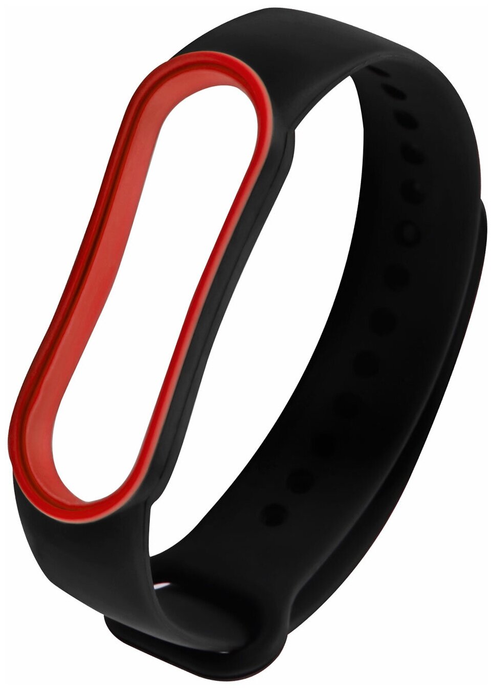 Ремешок для умных часов и фитнес-трекеров Red Line для фитнес-браслета Xiaomi Mi Band 5/ Mi Smart Band 6, черный с красной окантовкой УТ000023079