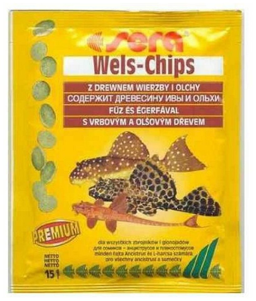 Корм сухой Sera Wels Chips для лорикариевых сомиков, 15г - фото №10