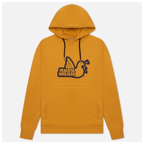 фото Мужская толстовка peaceful hooligan outline dove hoodie жёлтый , размер l