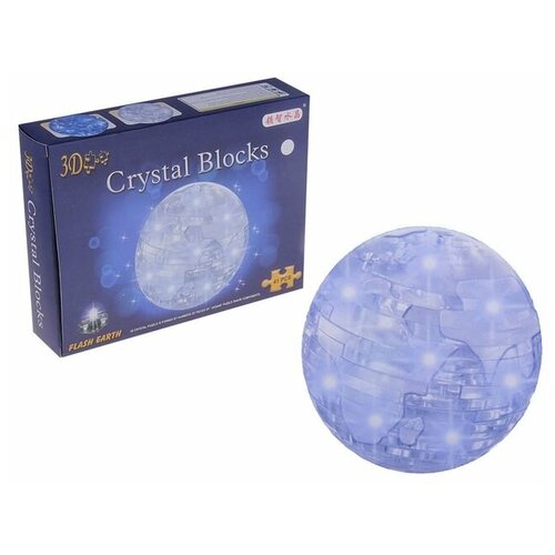 Пазл 3D кристаллический «Шар», 41 деталь, световые эффекты, работает от батареек