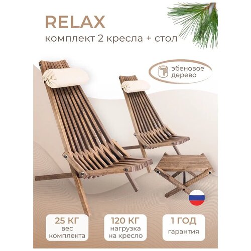 Кресло садовое для сада и дачи OrigaMebel Relax эбен