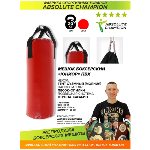 Мешок боксерский Юниор 20 кг мешок боксерский absolute champion стандарт плюс 20 кг 20 кг красный