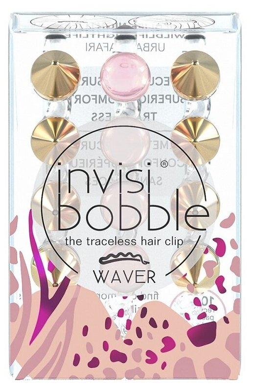 Invisibobble Waver Wildlife Nightlife - Инвизибабл Вевер Вайдлайф Найтлайф Комплект из трёх заколок, 1 шт -