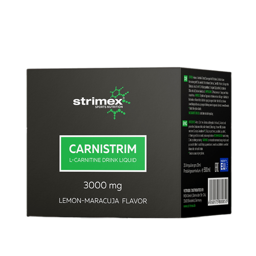 Strimex Carnistrim Liquid 3000 мг, лимон-маракуйя, 20 х 25 мл. л карнитин жидкий концентрат strimex carnistrim concentrate wich chromium picolinate ананас 500 мл 500 мл