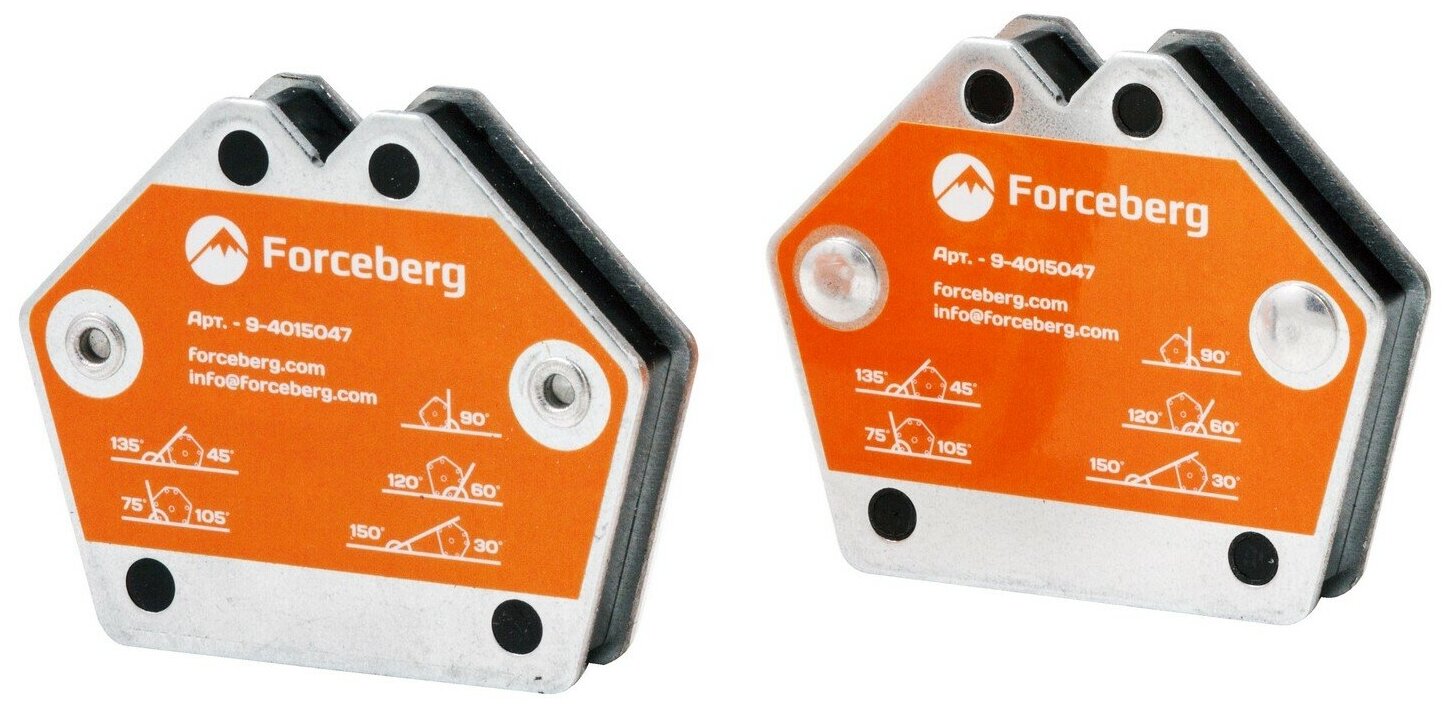 Усиленные магнитные уголки Forceberg для сварки и монтажа для 6 углов, усилие до 12.5 кг, 2 шт