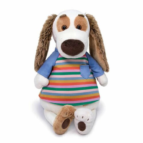 фото Budi basa мягкая игрушка собака бартоломей в футболке в полоску, 27 см budi basa collection