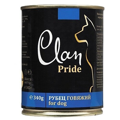 Clan Pride влажный корм для взрослых собак всех пород, рубец говяжий 340 гр (7 шт)