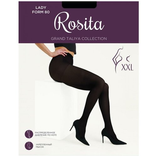 Колготки Rosita Lady Form, 80 den, размер 8, черный