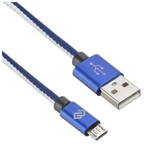 Кабель Digma MICROUSB-2M-BRAIDED-BL USB (m)-micro USB (m) 2м синий