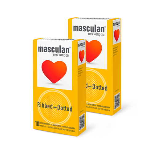 Презервативы masculan 3 Classic Dotted+Ribbed, 20 шт. (2уп. по 10шт.) презервативы masculan 3 classic 3 2 упаковки 6 презервативов с колечками и пупырышками
