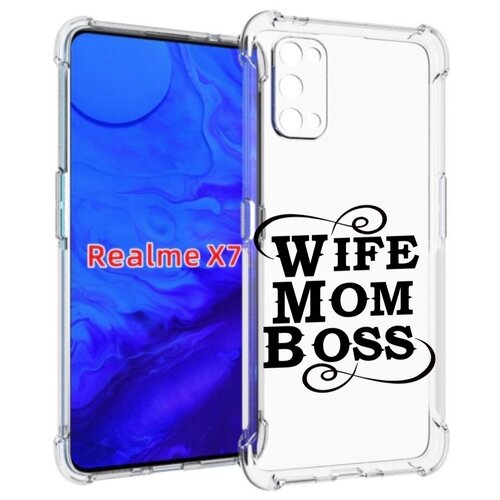Чехол задняя-панель-накладка-бампер MyPads жена-мама-босс для Realme X7