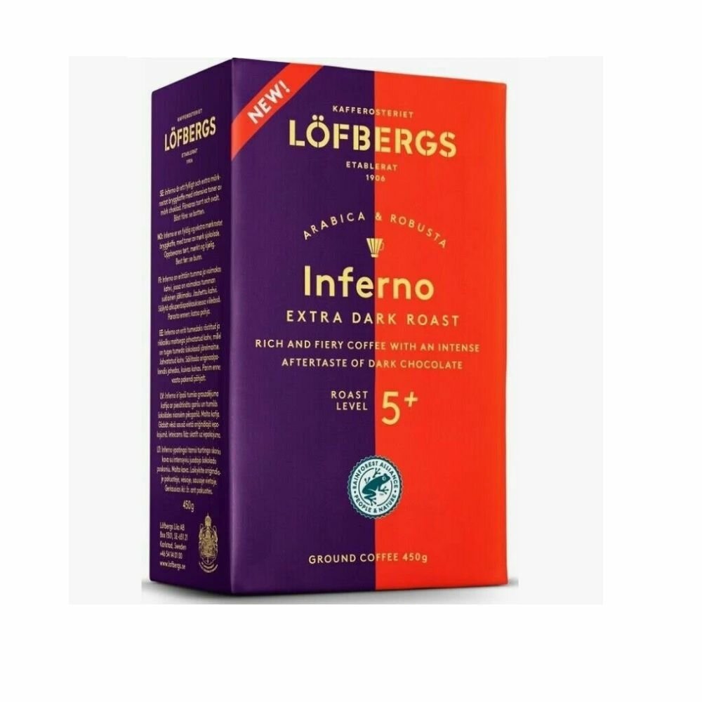 Кофе молотый Lofbergs Inferno extra dark roast 450g