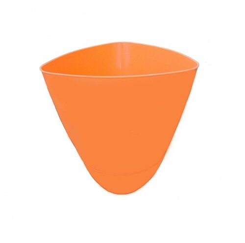 Горшок для цветов пластмассовый «Элеганс» 0,5л, 10,8х10,5х9,2см, оранжевый (Россия)