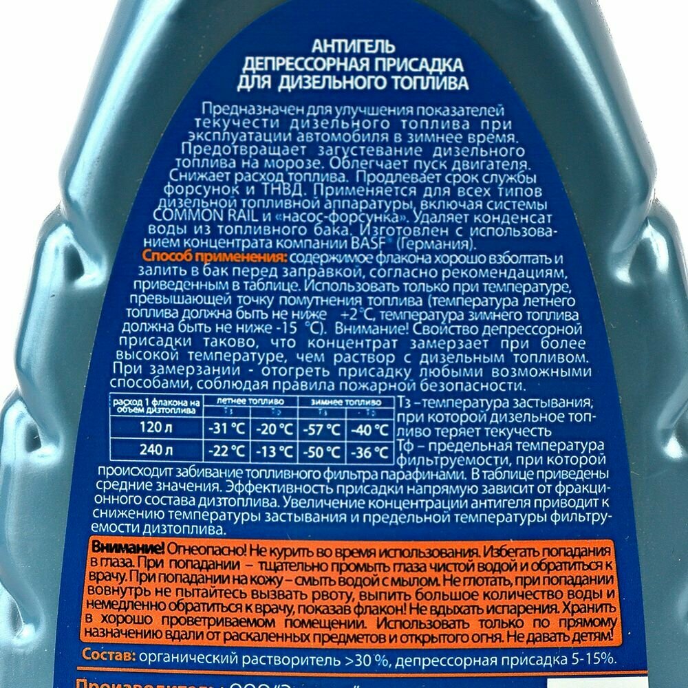 Антигель для дизельного топлива ELTRANS 340 мл — фото 1
