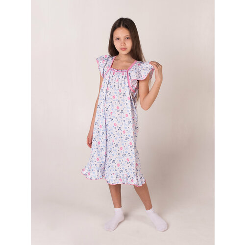 Сорочка Дети в цвете, размер 30-110, голубой, белый платье дети в цвете размер 30 110 голубой