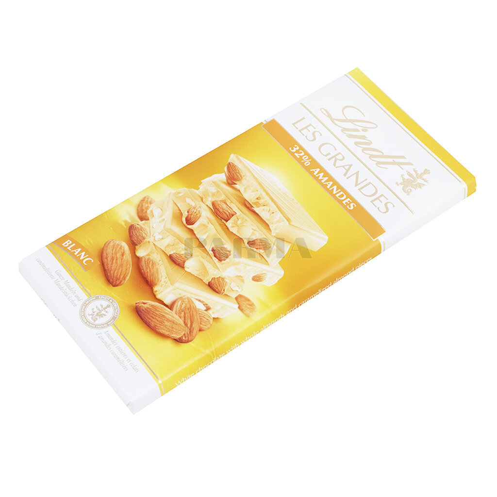 Белый шоколад Lindt LES GRANDES ALMONDS 32% с Миндалем, 150 г (Из Финляндии) - фотография № 11