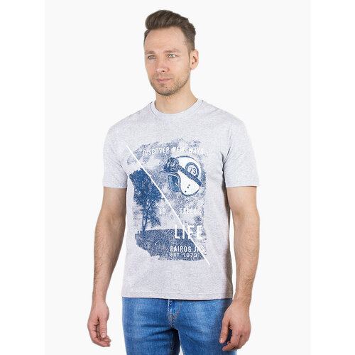 фото Футболка dairos, хлопок, размер 4xl, серый