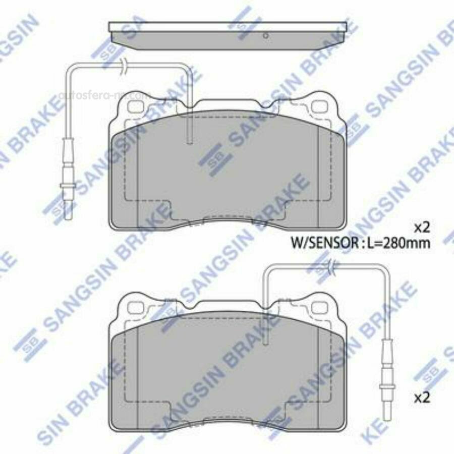 SANGSIN BRAKE SP4145 Колодки тормозные PEUGEOT 607 3.0 00-11 передние SP4145