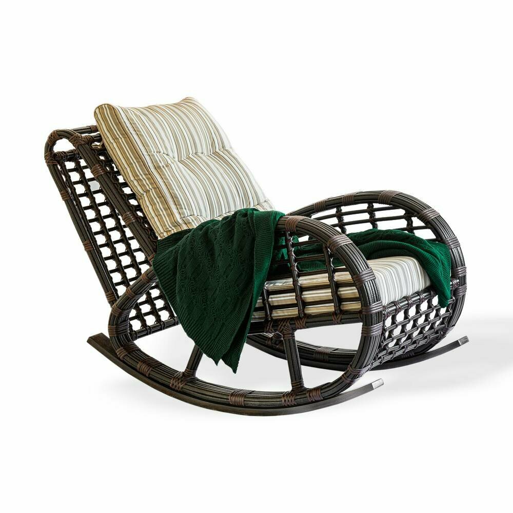 Кресло-качалка, Плетеное кресло, Мебель из искусственного ротанга для отдыха, Садовая мебель - фотография № 4