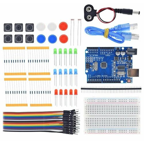 Базовый набор для моделирования / программирования на контроллере Arduino UNO (Ардуино) 