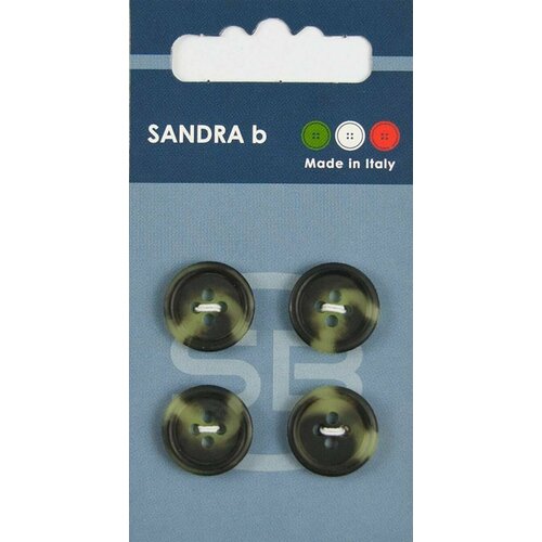 Пуговицы Sandra b, круглые, пластиковые, темно-зеленые, 4 шт, 1 упаковка пуговицы sandra темно зеленые 1 упаковка