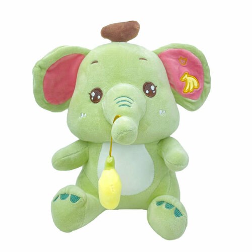 Мягкая игрушка для малыша 26 см в подарок Слон, зеленый