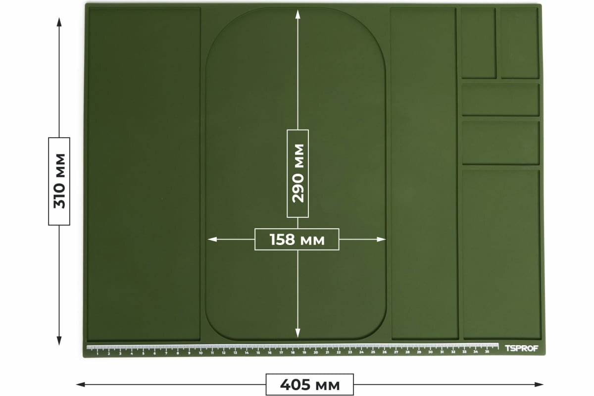 Коврик TSPROF для сборки, разборки, заточки ножей (зеленый) - фотография № 11
