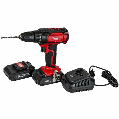 Дрель-шуруповерт аккумуляторная Elitech ДА 18СЛ 18 В 2x2 Ач 691700₽