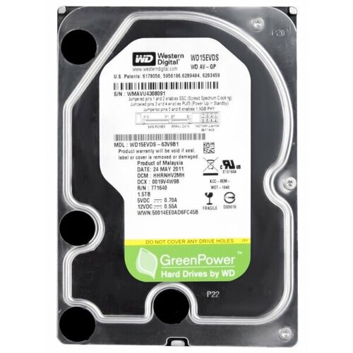 Жесткий Диск Western Digital WD15EVDS 1,5Tb SATAII HDD жесткий диск western digital wd800blfs 80gb 10000 sataii 2 5 hdd