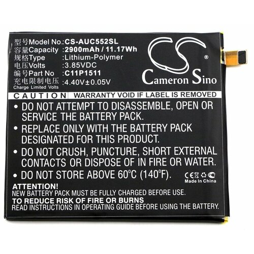 Аккумулятор CameronSino CS-AUC552SL для телефона Asus ZenFone 3 ZE552KL (C11P1511) 2900mAh original phone battery c11p1511 for asus zenfone3 ze552kl z012da z012de authentic replacement rechargable batteries 2900mah