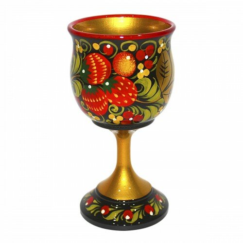 фото Фужер деревянный хохлома D7 H14 см