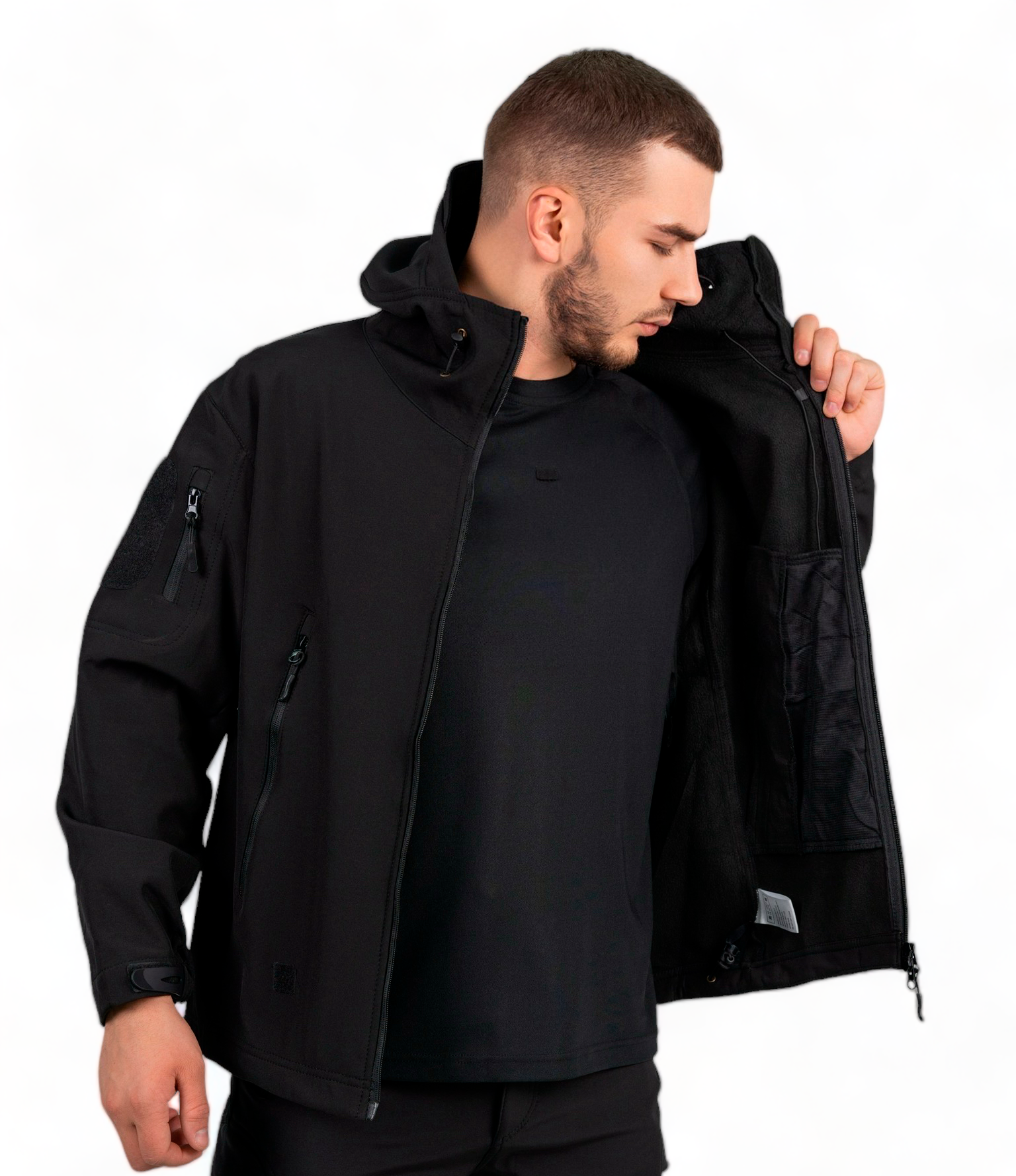 Тактическая куртка Softshell черная 2XL