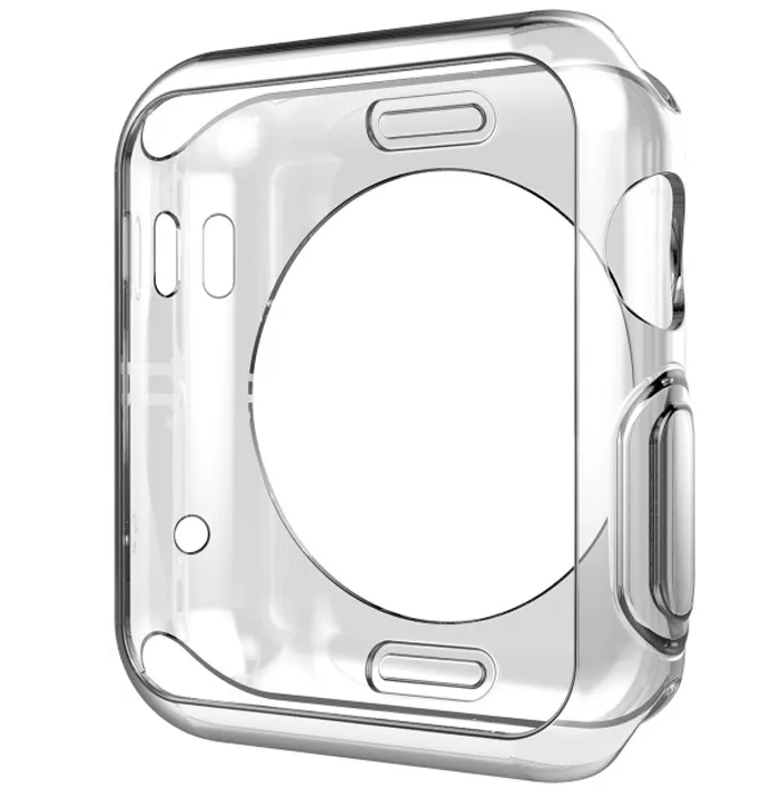 Чехол силиконовый для Apple Watch, 38 мм, series 2/3, прозрачный — фото 3