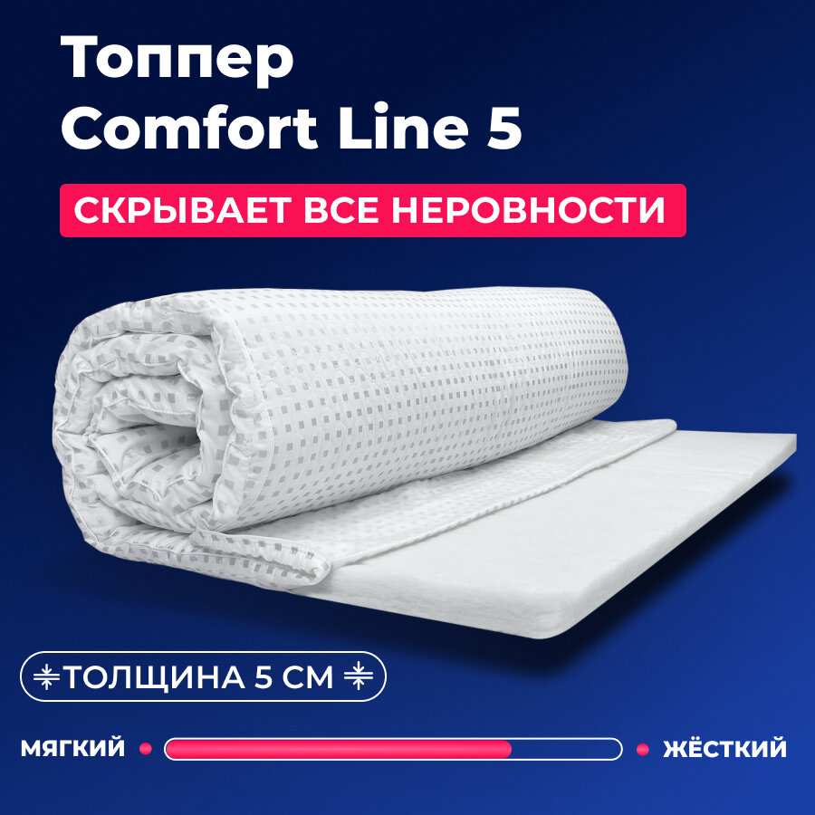 Топпер-наматрасник ФормФикс Comfort Line 5 130х200х5 см Пенополиуретан Беспружинный Антибактериальный