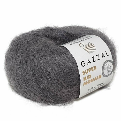 Пряжа SUPER KID MOHAIR (Gazzal), моренго - 64433, 47% супер кидмохер, 31% тонк. мериносовая шерсть супервош, 22% полиамид, 6 мотков, 25 г, 237 м.