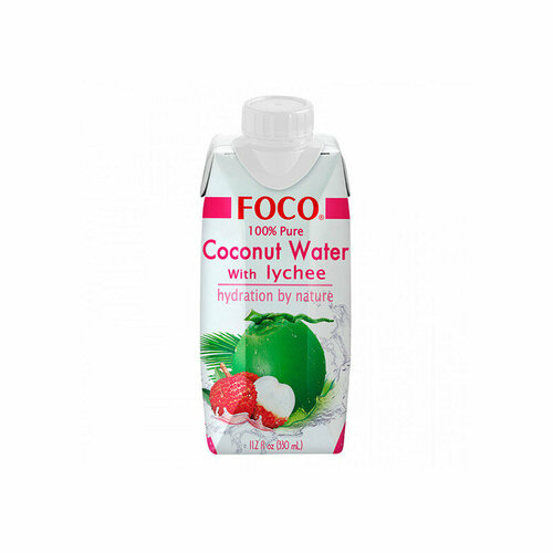 FOCO Кокосовая вода с соком личи, 330 мл
