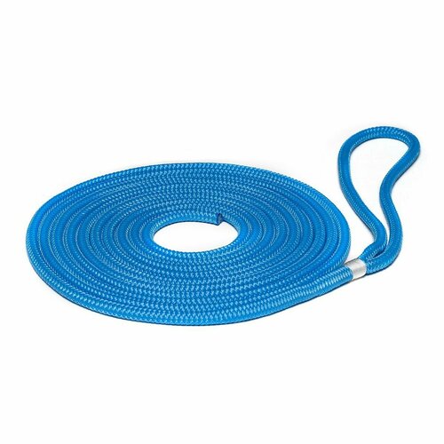 фото Шнур плетеный швартовый 14 мм, 6 м, с огоном 30 см, светло-синий петроканат