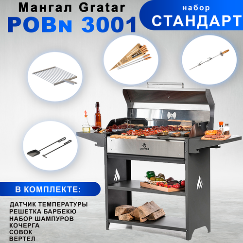 Мангал Gratar Professional Optima BBQn с набором аксессуаров Стандарт мангал складной bbq grill мангал разборный mini bbq