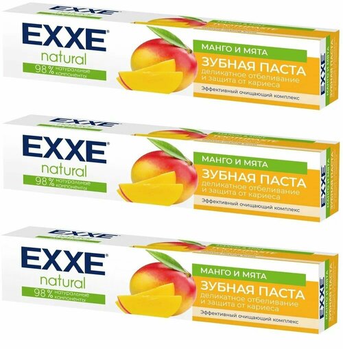 EXXE Зубная паста natural, Манго и мята, 75 мл, 3 шт