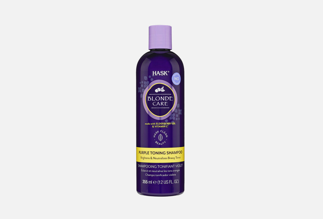 Тонизирующий шампунь для волос Hask Blonde Purple / объём 355 мл