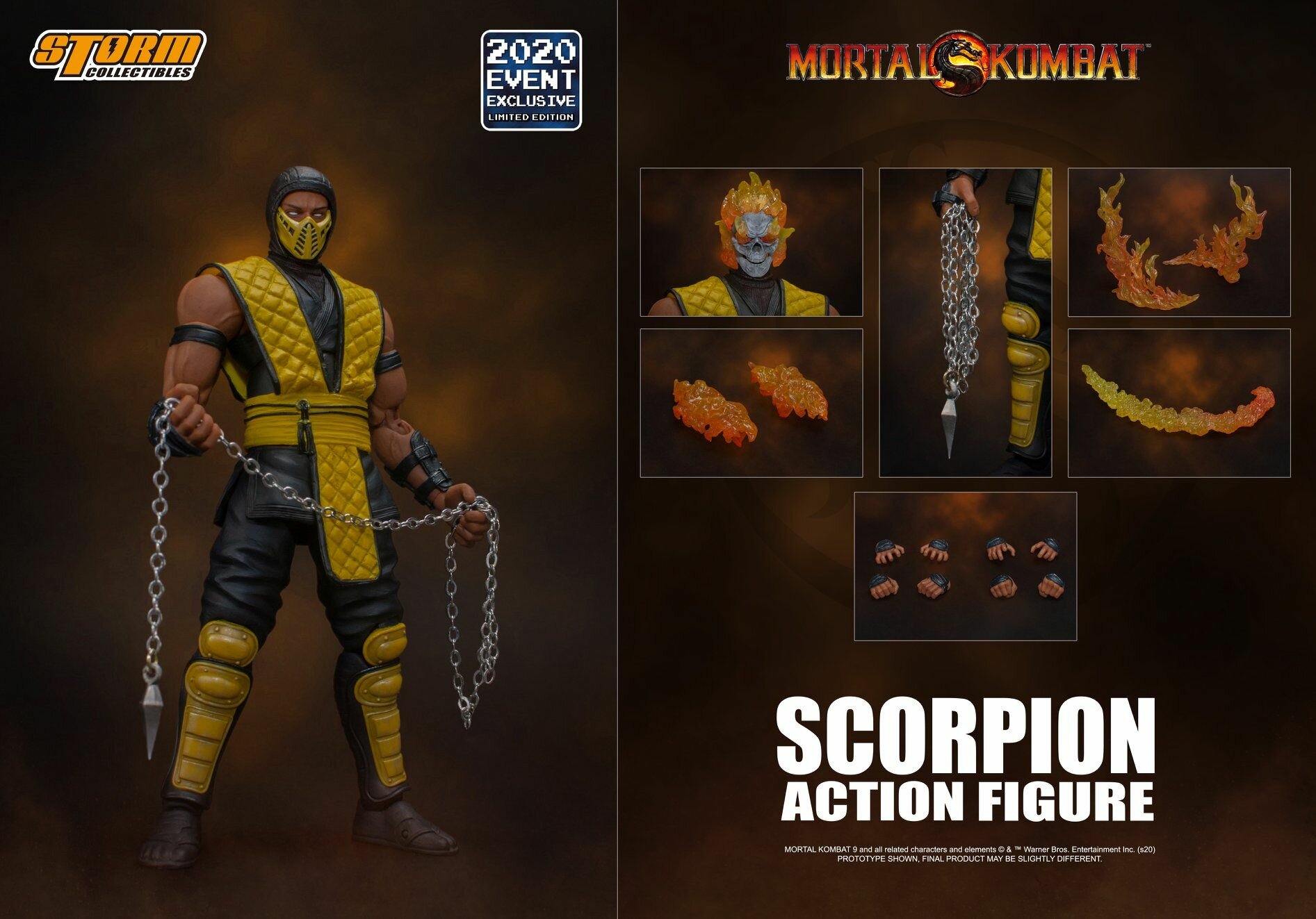 Фигурка Скорпион Эксклюзив 2020 (Ограниченный выпуск) - Мортал Комбат. Scorpion 2020 Event Exclusive (Limited Edition) - Mortal Kombat. Storm Collectibles.